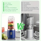 400ML Portable Blender Bottle Electric 6 Blades Multifunction USB Juice Smoothie Maker with Ice Crush Cup Food Processor