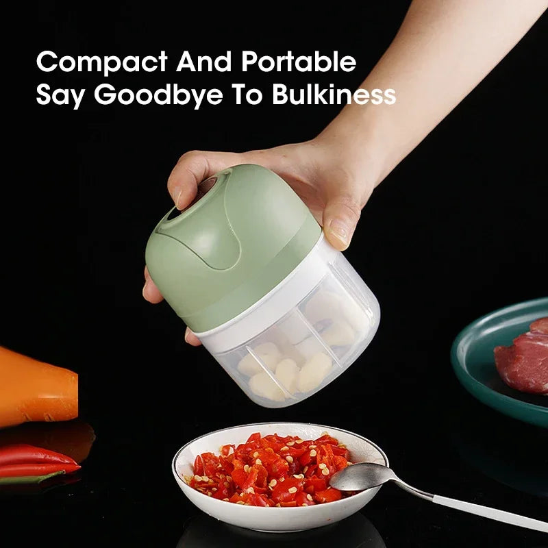 Electric Garlic Purer 250ML Mini Electric Garlic Chopper USB Charging Ginger Vegetable Cutter Food Chopper Kitchen Tools