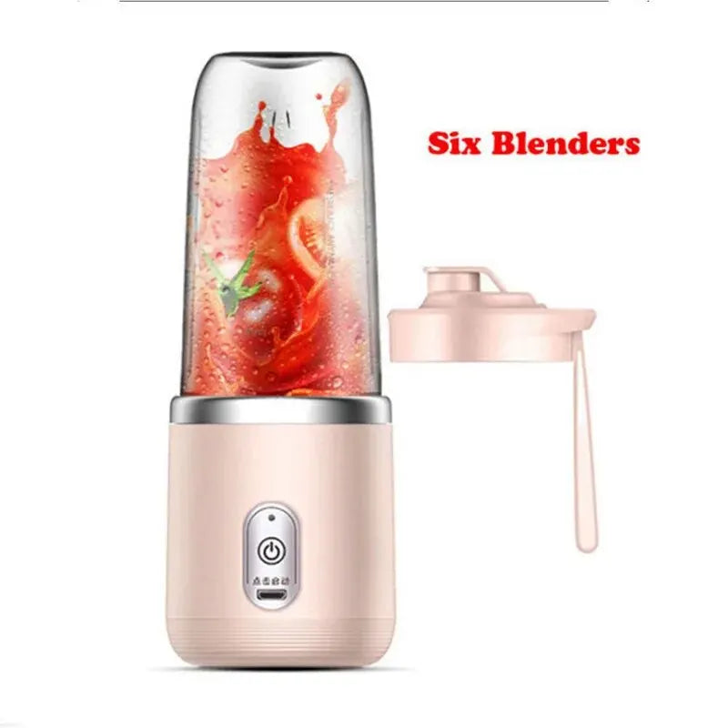 Portable Blender Bottle Electric 6 Blades Multifunction Juice Blender Fresh Juice Smoothie Blender Ice CrushCup Food Processor