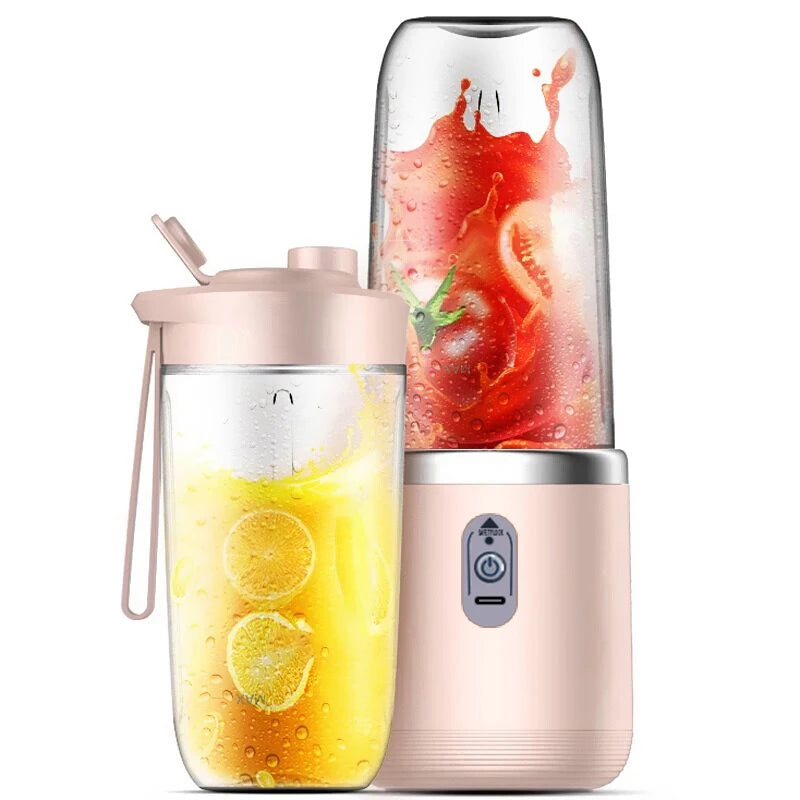400ML Portable Blender Bottle Electric 6 Blades Multifunction USB Juice Smoothie Maker with Ice Crush Cup Food Processor
